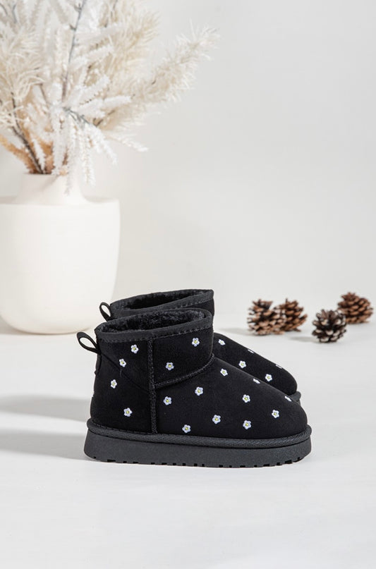 Black Flower Boots