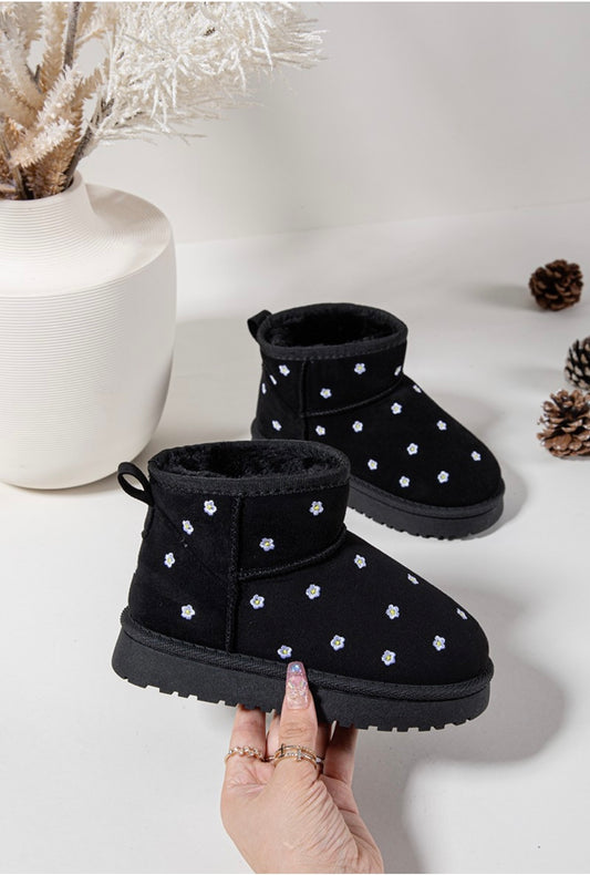 Black Flower Boots